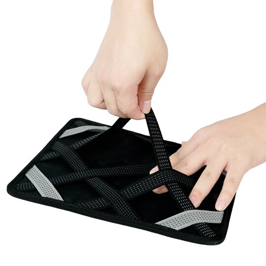 Global Phoenix; Elastic Organizer Board Black Portable Double-Sided 11.6X9.1 Inch Durable Design; Category:Desktop Storage; Image:1